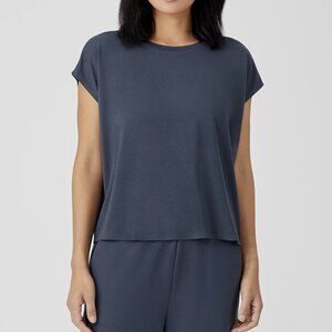 Eileen Fisher Ocean Crewneck Boxy T-Shirt
